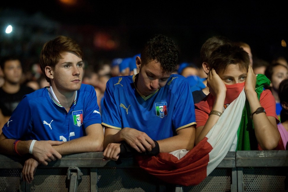Italy Fans Watch The UEFA EURO 2012 Final Match Against Spain