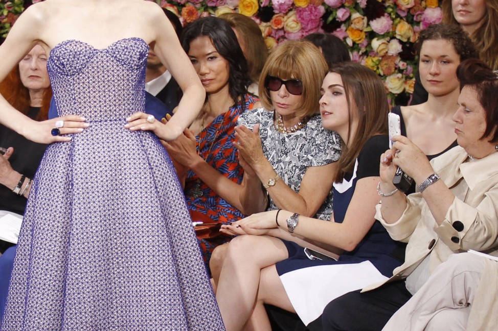 Anna Wintour, editor-in-chief of Vogue magazine, attends the Haute Couture Fall-Winter 2012/2013 fashion show for French house Dior in Paris