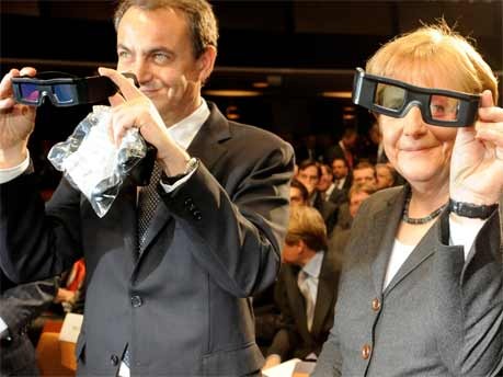 CeBIT Merkel Zapatero 3D