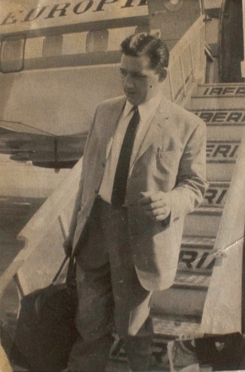 Jose Manuel Abel's father, Jose Manuel, is seen in an undated family photogragh on his return to Spain after emigrating to Germany in 1963
