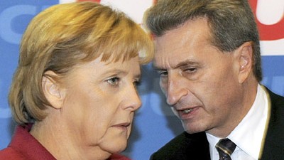 EU-Kommissar Günther Oettinger: Angela Merkel schätzt Oettingers wirtschaftspolitische Kompetenzen.