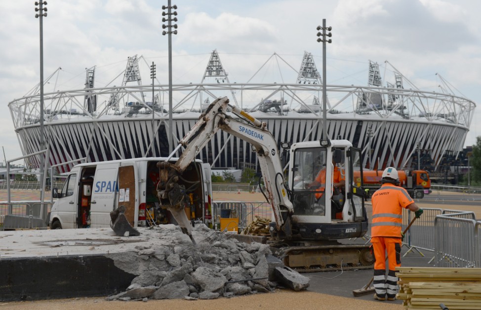 Der Olympic Park als Herzstueck der Londoner Spiele ist noch nicht perfekt