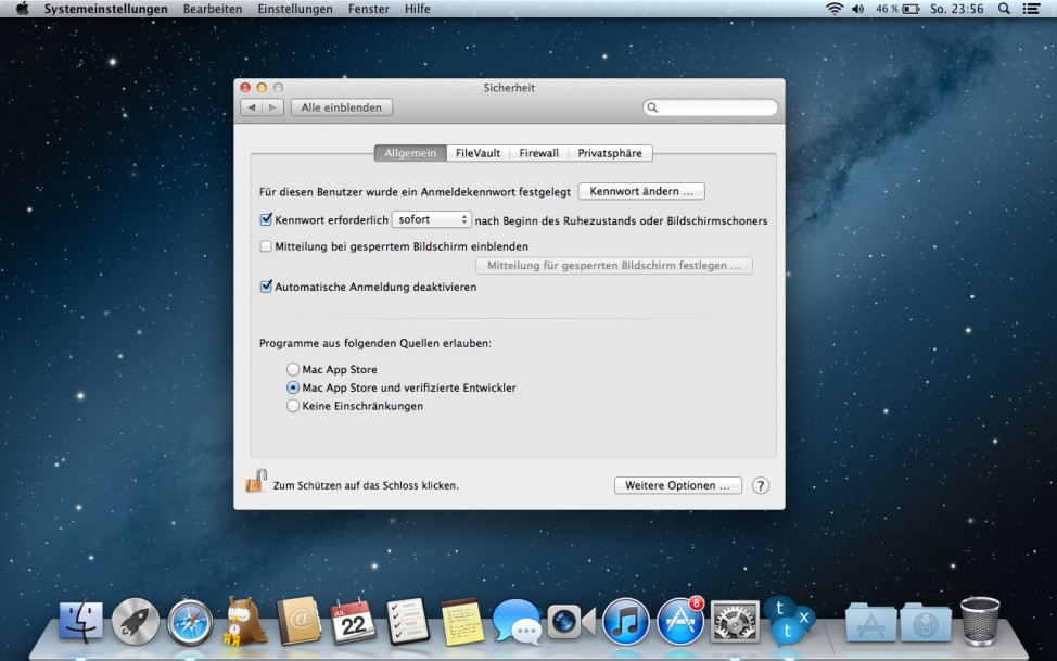 Mac OS X Lion Diktieren Gate Keeper