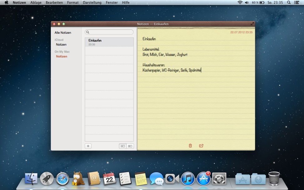 Mac OS X Lion Notizen