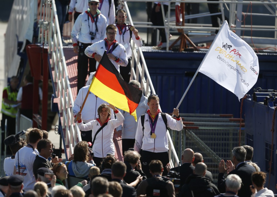 Deutsche Olympiateilnehmer kommen in Hamburg an