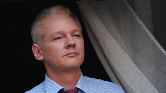 Julian Assange in der ecuadorianischen Botschaft im zentralen Londoner Stadtteil Knightsbridge (Archivbild von 2012).
