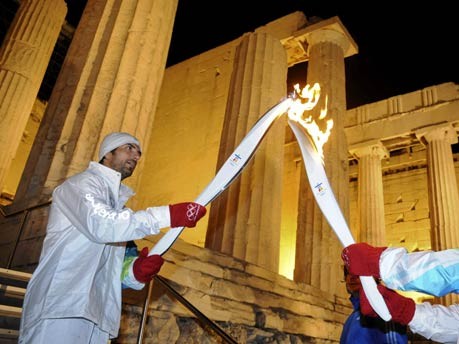 Olympische Fackel in Athen;Reuters
