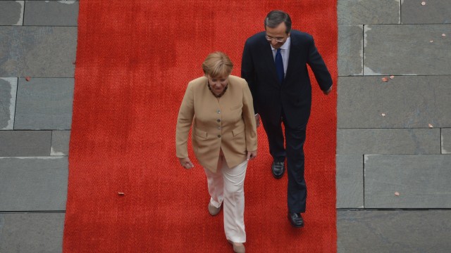Bundeskanzlerin Merkel trifft griechischen Ministerpraesidenten Samaras