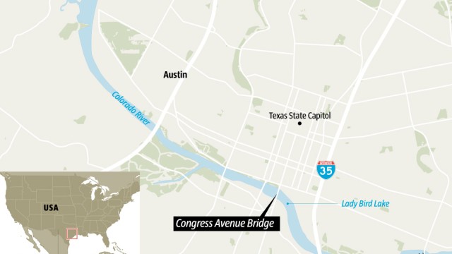Austin Texas Fledermäuse Congress Avenue Bridge