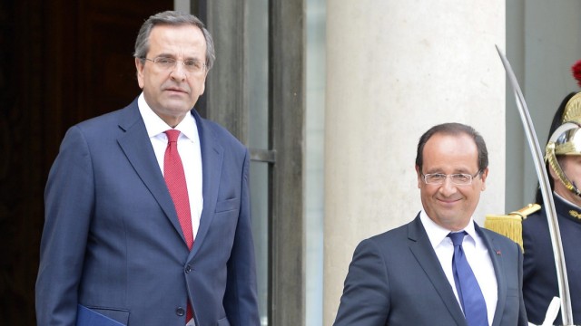 Greek Prime Minister Antonis Samaras visits France