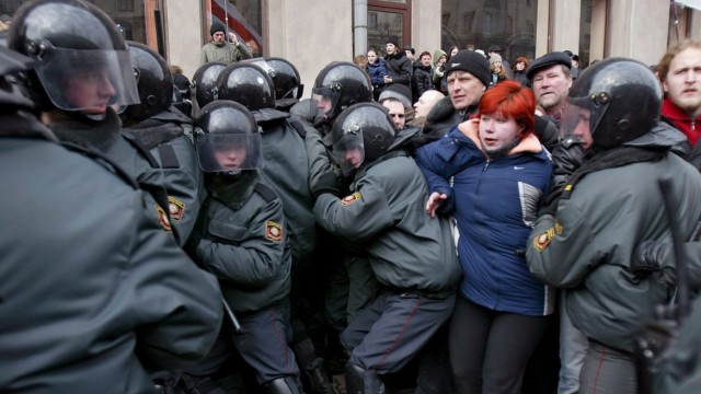 Polizei verhindert Oppositionskundgebung in Minsk