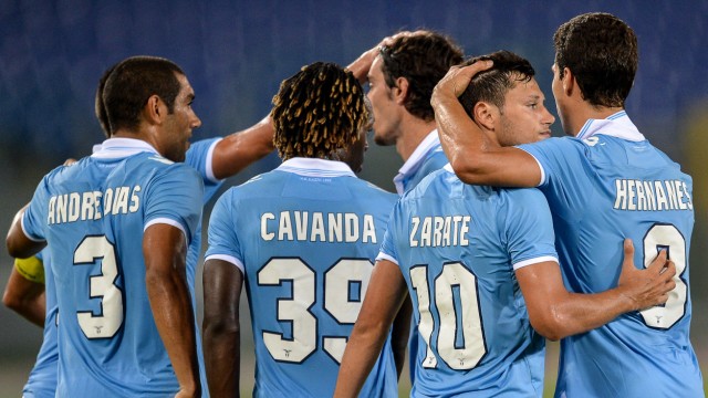 Rückspiel-Erfolg gegen Breslau: Ebenfalls in der Europa League: die Spieler von Lazio Rom.