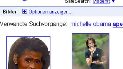 Google-Kontroverse: Google-Bildersuche Michelle Obama: Fotomontage als freie Meinungsäußerung