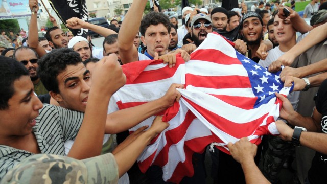 Demonstrators hold sit-in outside US embassy in Tunisia