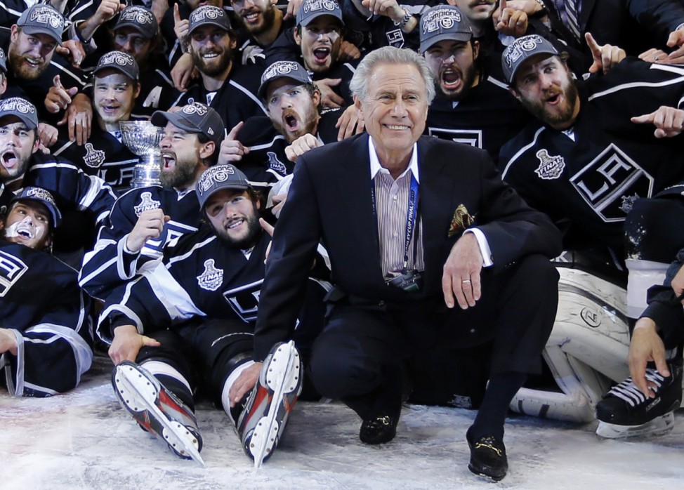 File of Los Angeles Kings team owner Anschutz posing after his team won the Stanley Cup in Los Angeles