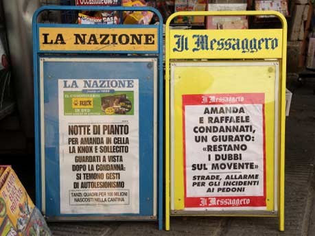 Italienische Tageszeitungen, Fall Knox, Getty Images