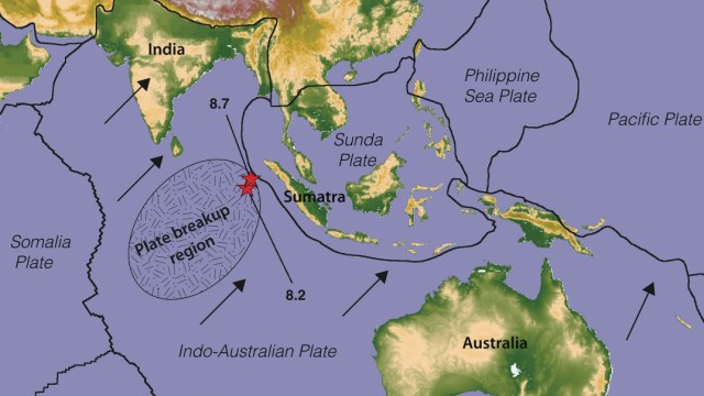 Indo-Australische Kontinentalplatte bricht auseinander