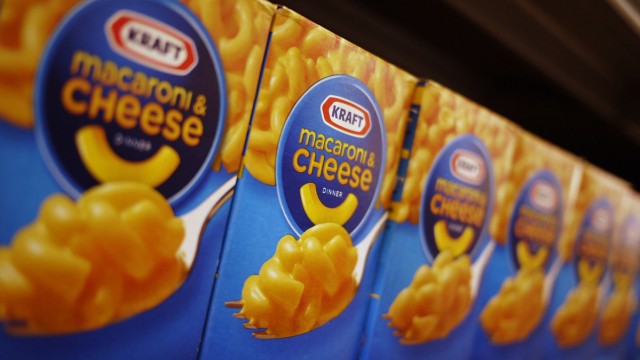 File photo of Kraft macaroni and cheese products on the shelf at a grocery store in Washington