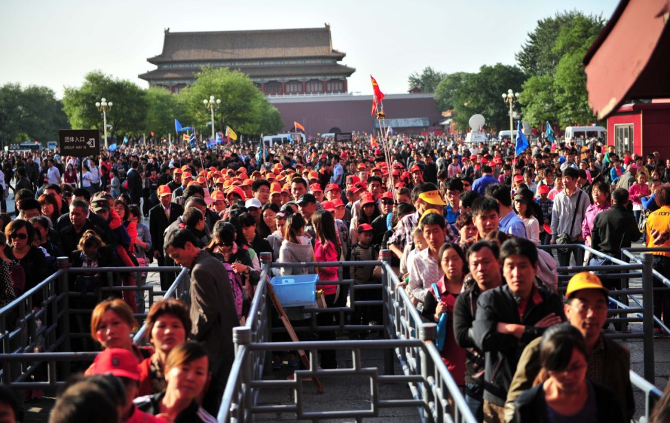 China Sehenswürdigkeiten Touristen Verbotene Stadt Peking