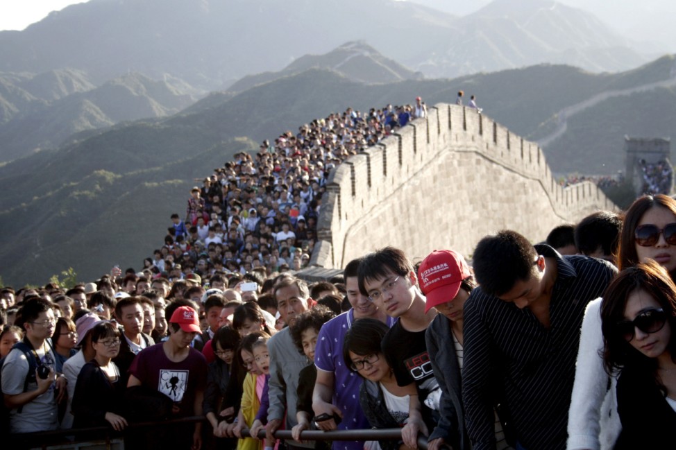 China Sehenswürdigkeiten Touristen Große Mauer
