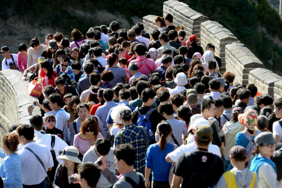 China Sehenswürdigkeiten Touristen Große Mauer