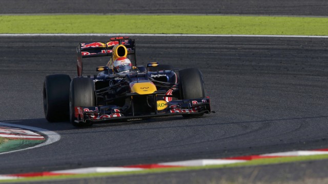 Red Bull Formula One driver Vettel drives during the Japanese F1 Grand Prix at the Suzuka circuit