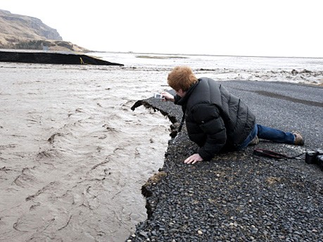 Überschwemmte Straße in Island, AFP