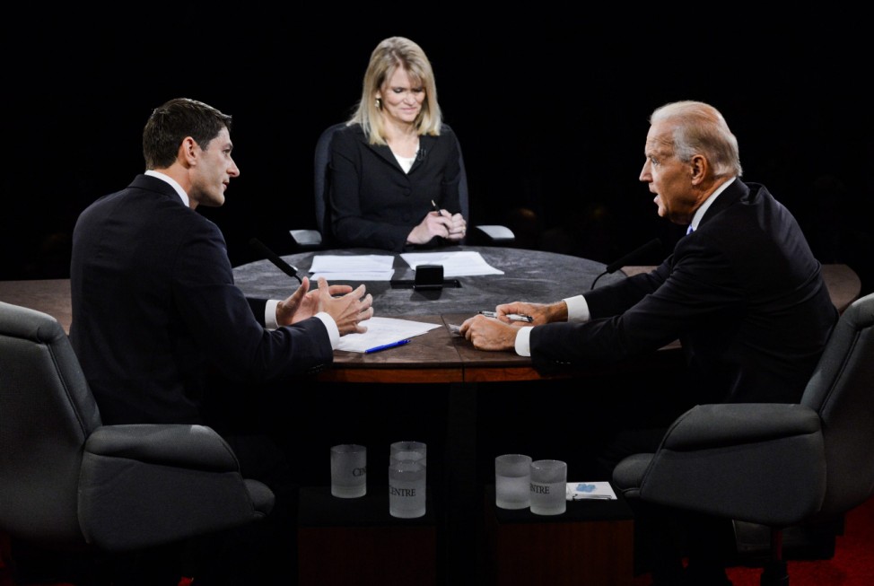 Vice presidential debate between Democrat US Vice president Joe B