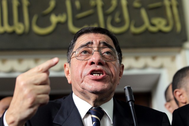 Egyptian Chief investigator Abdel-Meguid Mahmud speaks at the hig