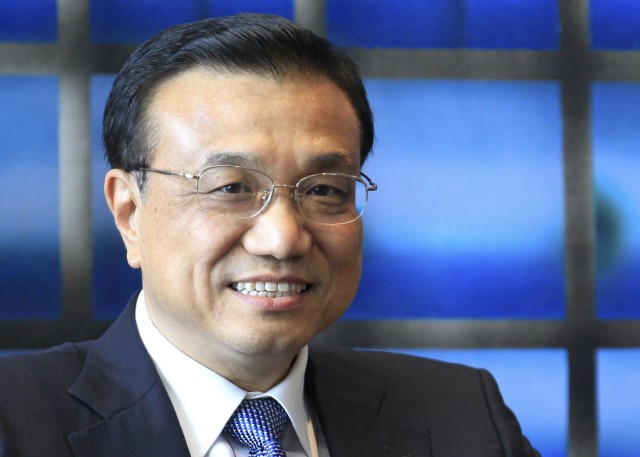 File photo of China's Vice Premier Li Keqiang in Brussels