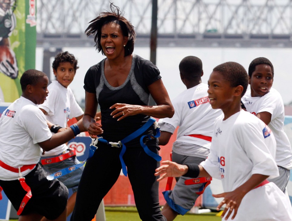 First Lady Michelle Obama macht selbst Sport für die Kampagne Let's Move