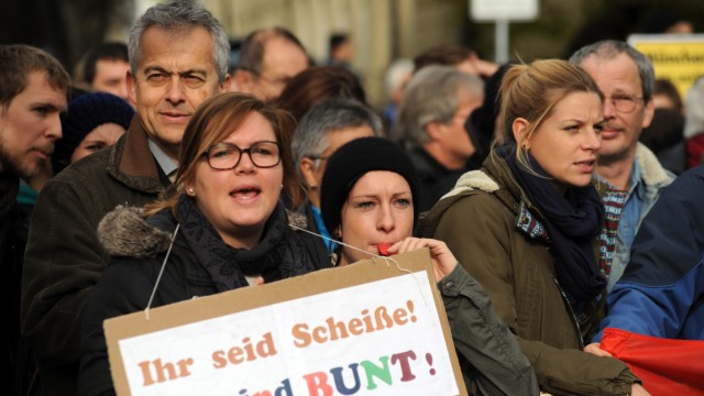 Demonstration für islamisches Zentrum: Münchner haben am Samstag gegen Rechtsextremismus protestiert.
