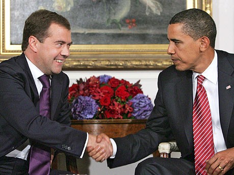 Obama Medwedjew Atomabkommen, dpa
