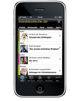 iPhone sueddeutsche.de App