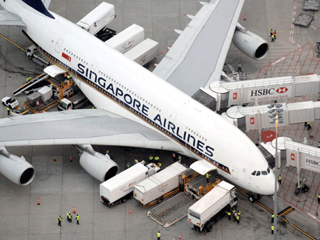 Airbus A380 der Singapore Airlines, Foto: AFP