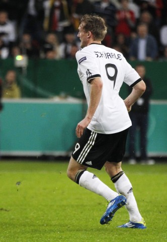 Germany's Schuerrle scores a goal against Belgium during their Euro 2012 qualifying Group A soccer match in Duesseldorf