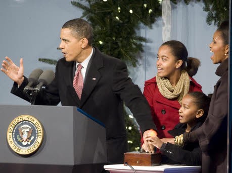 Obama und Familie; dpa