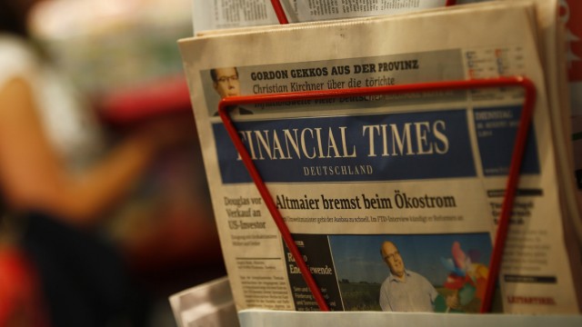 File photo of edition of the Financial Times Deutschland (Germany) at a shop in Frankfurt
