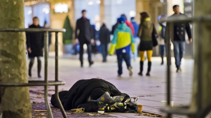 Obdachlose in Frankfurt