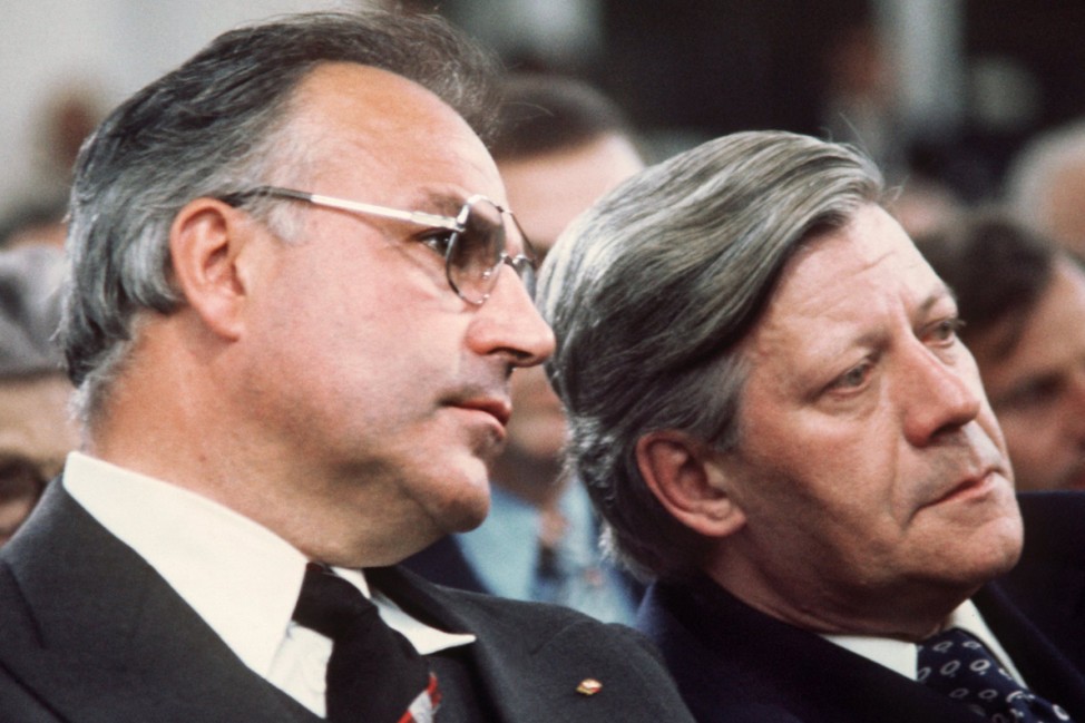 Helmut Kohl (li.) und Helmut Schmidt, 1976