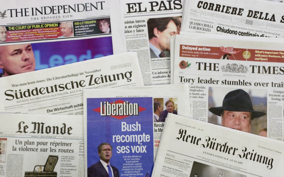 Titel europäischer Tageszeitungen