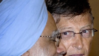 Facebook: Bill Gates mit Indiens Ministerpräsident  Manmohan Singh:  Abschied von Facebook