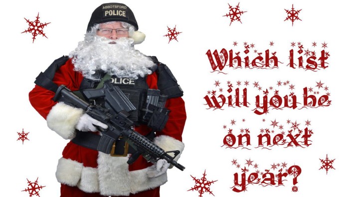 Polizeichef von Abbotsford auf Weihnachtskarte
