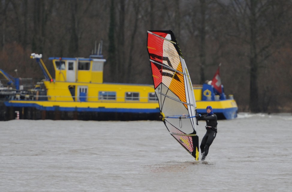 Windsurfer auf dem Rhein