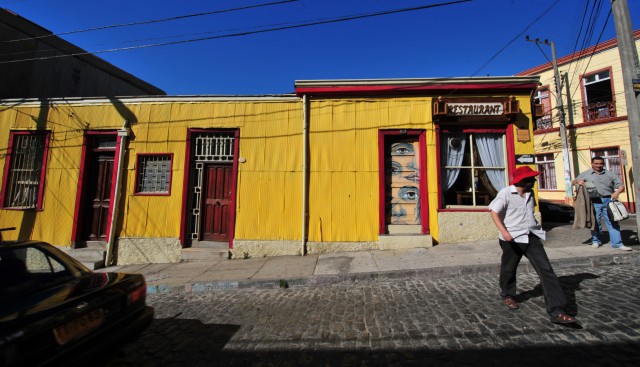 Straße in Valparaíso Chile