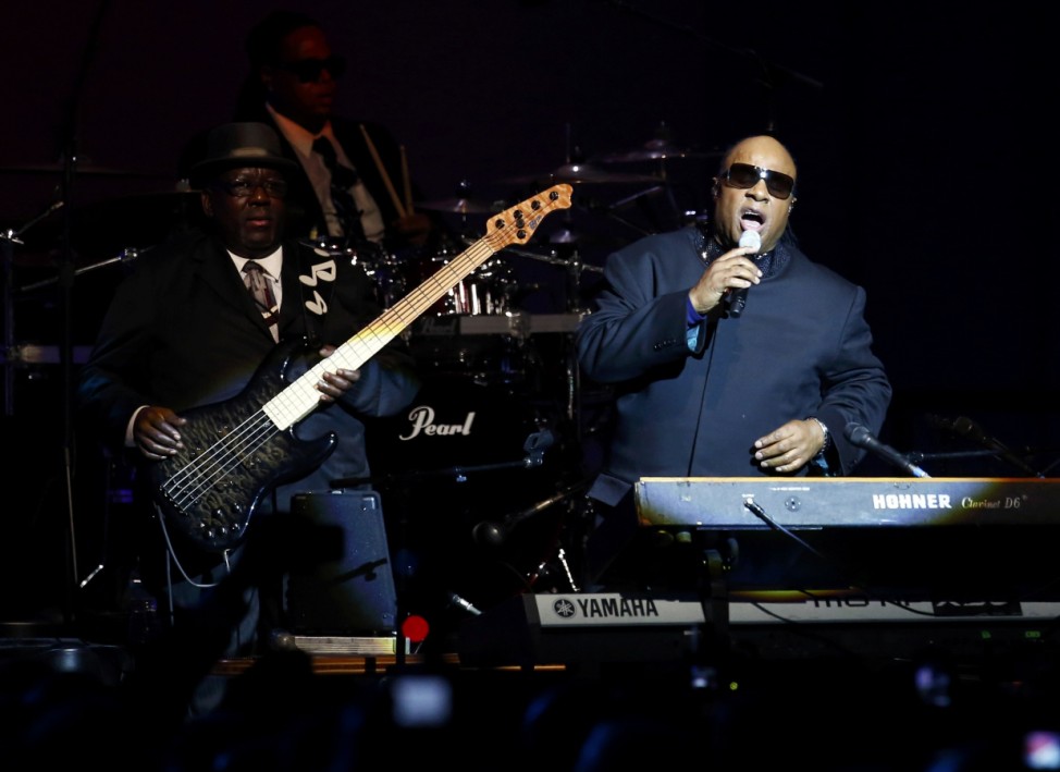 Singer Stevie Wonder performs at the Inaugural Ball in Washington