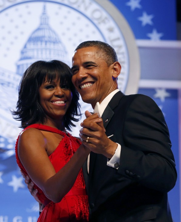 U.S. President Barack Obama and first lady Michelle Obama dance at the Inaugural Ball in Washington