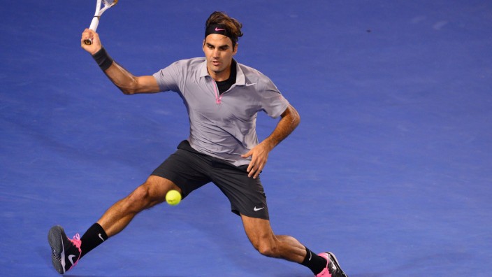 Tennis bei den Australian Open: Nach Fünfsatzsieg im Halbfinale: der Schweizer Roger Federer.