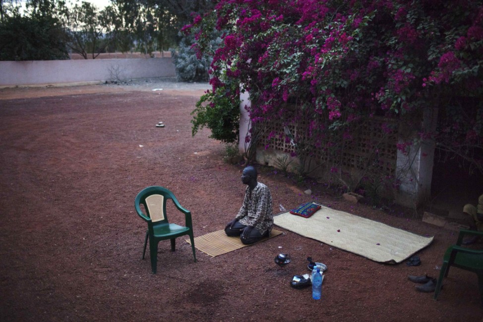 A man prays in the recently liberated town of Douentza, #Mali