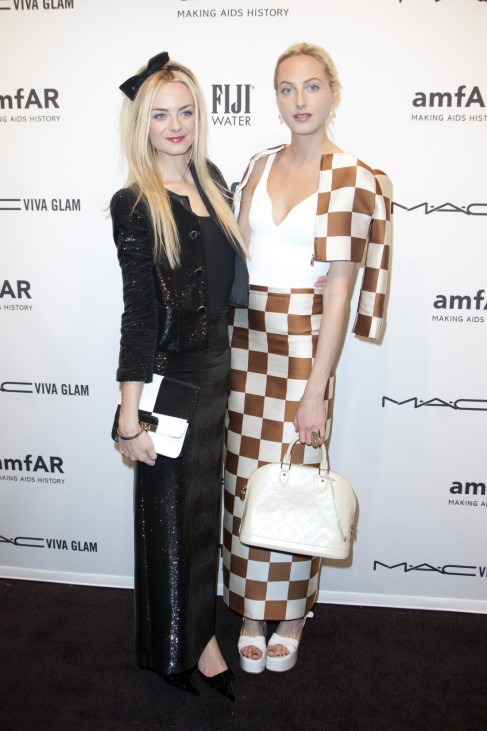 Virginie Courtin-Clarins and Claire Courtin-Clarins attends the amfAR New York Gala to kick off Fall 2013 Fashion Week in New York